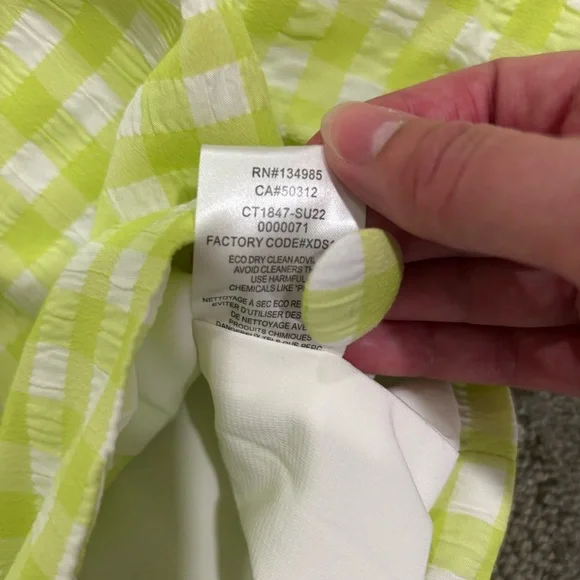 For Love & Lemons Maureen Blazer Crop Top Green White Boho Women’s Sz XS FLAW - Picture 6 of 7